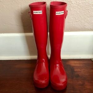 Hunter Red original gloss rain boots